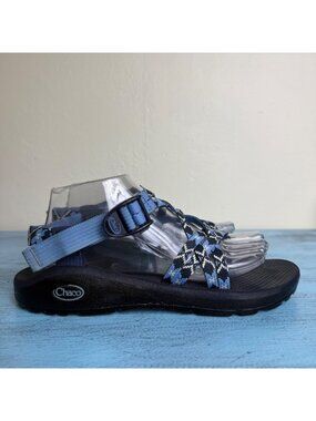 Chaco Z/Cloud Sandals Trace Eclipse Blue Geometric Pattern Women's Sz 10